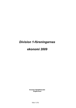 Analys Av Allsvenskans Ekonomi 1997