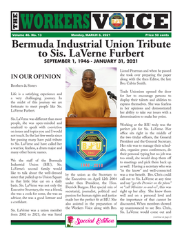 Bermuda Industrial Union Tribute to Sis. Laverne Furbert SEPTEMBER 1, 1946 - JANUARY 31, 2021