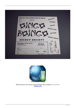 Weird Science Full Version Oingo Boingo Lyrics Useless ->>->>->> DOWNLOAD