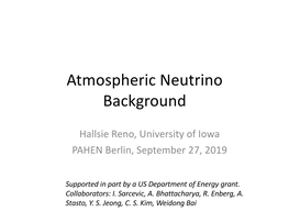 Atmospheric Neutrino Background