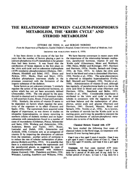 'Krebs Cycle' and Steroid Metabolism