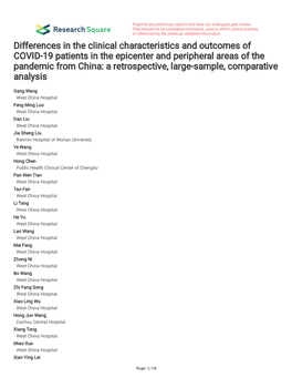 Differences in the Clinical Characteristics and Outcomes Of