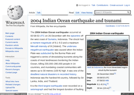 2004 Indian Ocean Earthquake and Tsunami