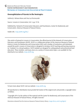 Overexploitation of Parrots in the Neotropics