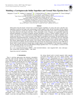 Modeling a Carrington-Scale Stellar Superflare and Coronal Mass