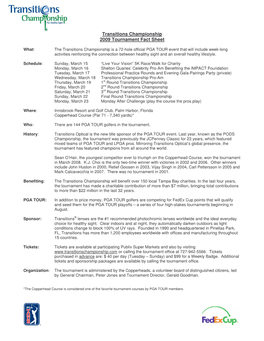 Transitions Championship 2009 Tournament Fact Sheet