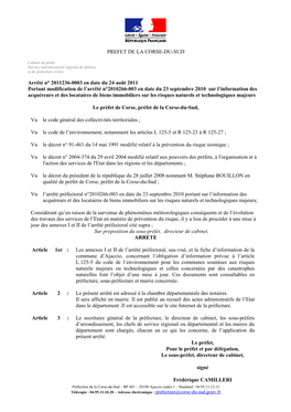Arrêté Préfectoral N° 2011236-0003 En Date Du 24