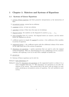 1 Chapter 1: Matrices and Systems of Equations