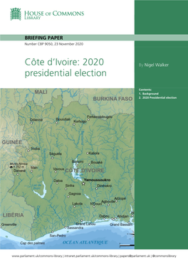 Côte D'ivoire: 2020 Presidential Election