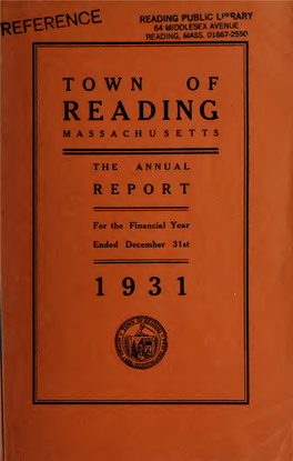 Town of Reading Massachusetts Annual Report