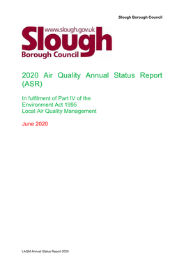 2020 Air Quality Annual Status Report (ASR)