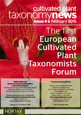 The First European Cultivated Plant Taxonomists Forum