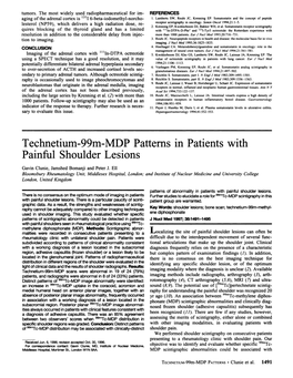 Technetium-99M-MDP Patterns in Patients with Painful Shoulder Lesions