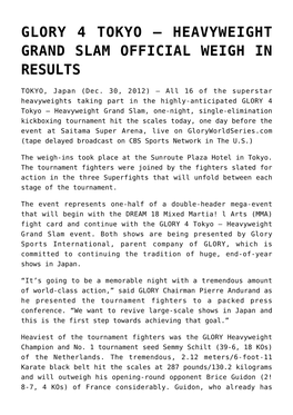 Heavyweight Grand Slam Official Weigh in Results