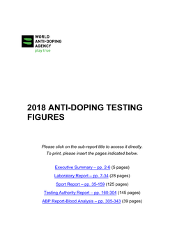 2018 Anti-Doping Testing Figures Report