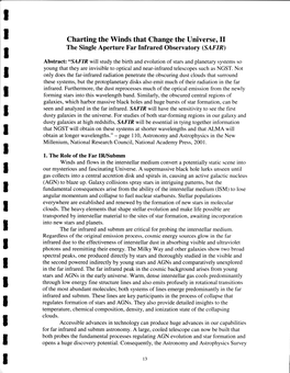 Charting the Winds That Change the Universe, I1 the Single Aperture Far Infrared Observatory (SAFZR)