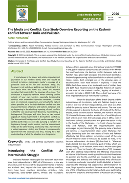 Case Study Overview Reporting on the Kashmir Conflict Between India and Pakistan Rafael Hernández*