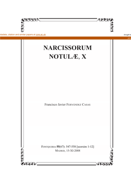 Narcissorum Notulæ, X