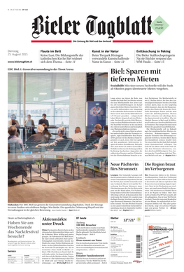 Bieler Tagblatt Dienstag, 25.08.2015