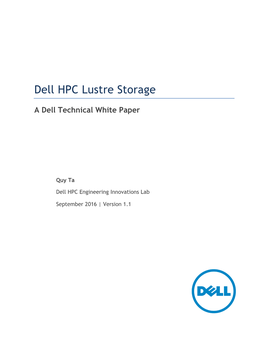 HPC Lustre Storage with Intel Omni-Path