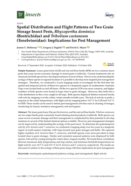 Spatial Distribution and Flight Patterns of Two Grain Storage Insect