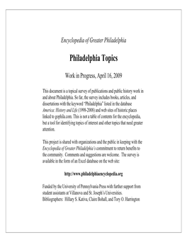 Philadelphia Topics