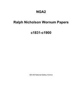 NGA2 Ralph Nicholson Wornum Papers C1831-C1900