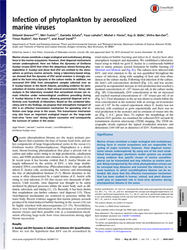 Infection of Phytoplankton by Aerosolized Marine Viruses