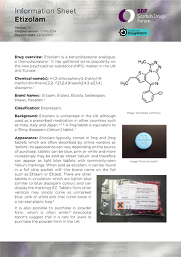 Information Sheet Etizolam