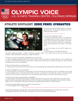 Athlete Spotlight. Eddie Penev, Gymnastics