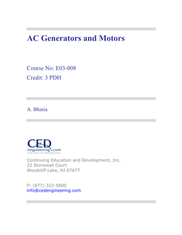 AC Generators and Motors