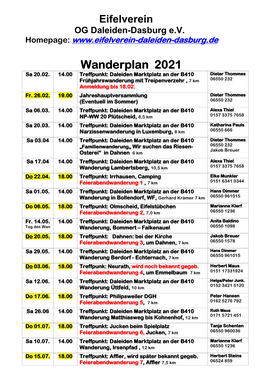 Wanderplan 2021 Sa 20.02