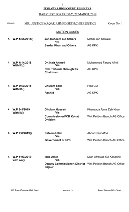 Sb List for 22-03-2019(Friday)