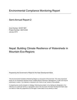 Environmental Compliance Monitoring Report Nepal