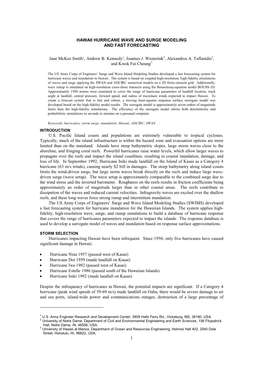 1 Hawaii Hurricane Wave and Surge Modeling and Fast