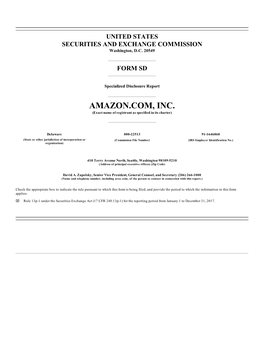 AMAZON.COM, INC. (Exact Name of Registrant As Specified in Its Charter)