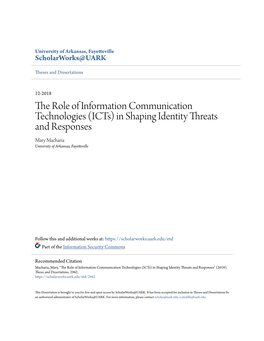 (Icts) in Shaping Identity Threats and Responses Mary Macharia University of Arkansas, Fayetteville