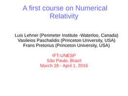 A First Course on Numerical Relativity