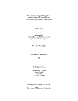 Advancements in Optical Properties of Thermochromic VO2 Films Through Experimental and Numerical Investigations