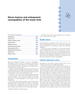 Nerve Lesions and Entrapment Neuropathies of the Lower Limb