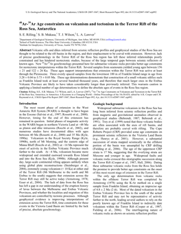 40Ar-39Ar Age Constraints on Volcanism and Tectonism in the Terror Rift of the Ross Sea, Antarctica S