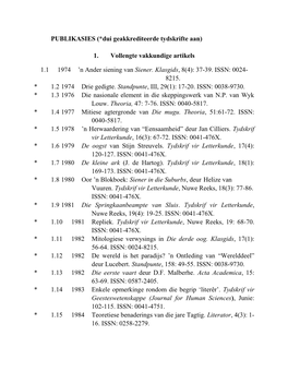 1. Vollengte Vakkundige Artikels 1.1 1974 ‟N Ander Siening Van Siener