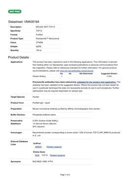 Datasheet: VMA00184 Product Details