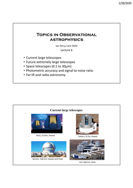 Topics in Observational Astrophysics