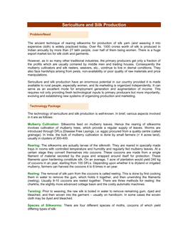 Sericulture and Silk Production