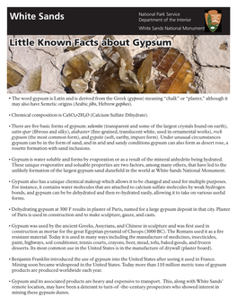 White Sands Little Known Facts About Gypsum