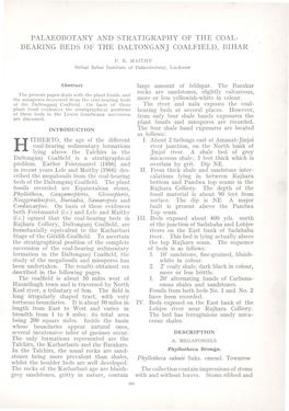 Palaeobotany and Stratigraphy of the Coal• Bearing Beds of the Daltongan] Coalfield, Bihar