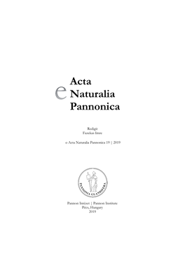 E.Acta Naturalia Pannonica