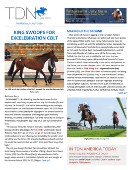 King Swoops for Excelebration Colt