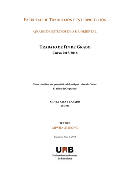 TRABAJO DE FIN DE GRADO Curso 2015-2016